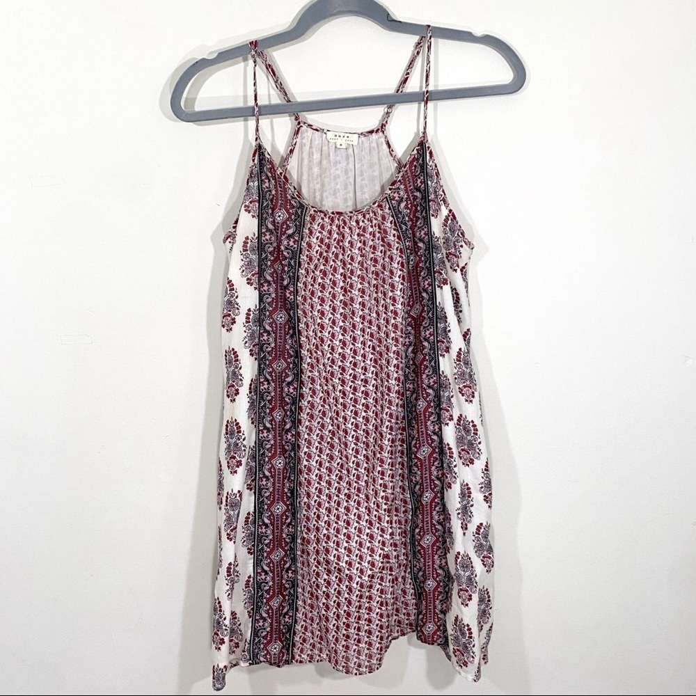 Joie Soft Jurell Cotton Paisley Print Swing Tank Sleeveless Mini Summer Dress M